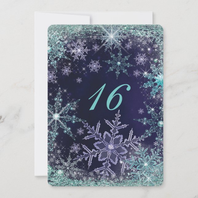 Cartes d'invitation Flocon de neige Winter Wonderl (Devant)