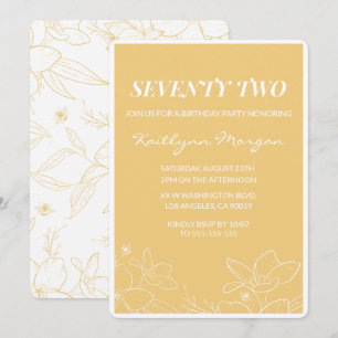 Cartes d'invitation Floral Moderne Jaune pour 72èm