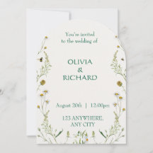 Cartes d'invitation florales classiques de fleurs