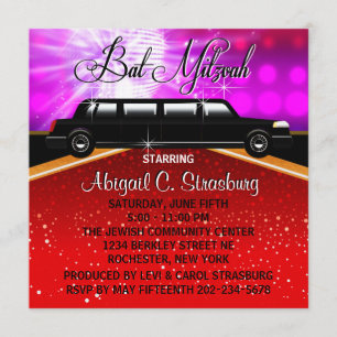 Cartes d'invitation Glitz Glamour Tapis Rouge Star