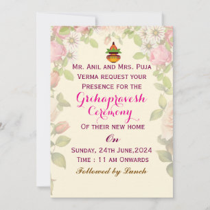Cartes d'invitation Grihapravesh