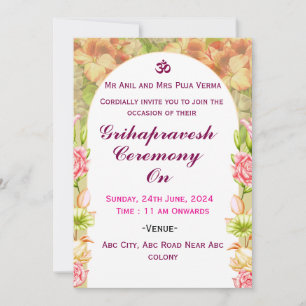 Cartes d'invitation Grihapravesh