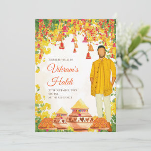 Cartes d'invitation Haldi de mariage et cartes de