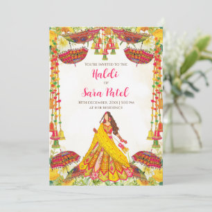 Cartes d'invitation Haldi & Invitations Holud Cart