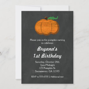 Cartes d'invitation Halloween Orange Citrouille Ta