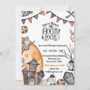 Cartes d'invitation Halloween Spooky Ghost Town