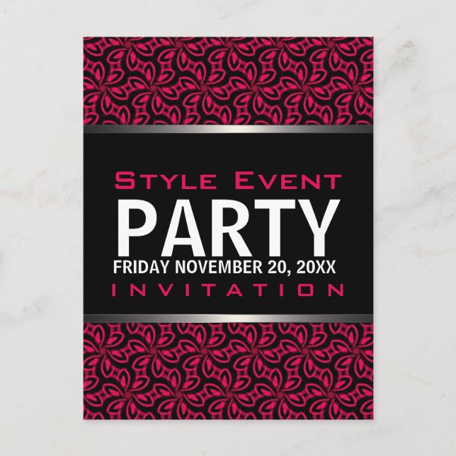 Cartes d'invitation Hot Pink Modern Diva Office Pa (Devant)