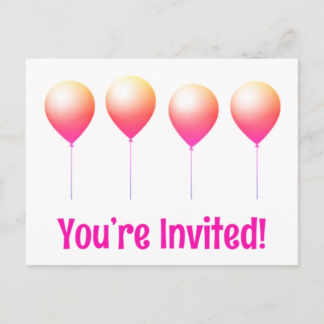 Cartes d'invitation joyeux anniversaire mignonnes (Devant)