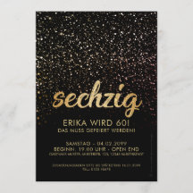 Cartes d'invitation jubilé d'or noir 60 ans