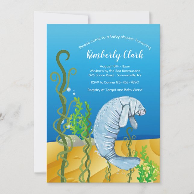 Cartes d'invitation Lamantin (Devant)