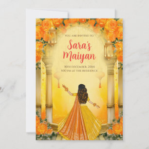 Cartes d'invitation Maiyan & invitations Haldi num