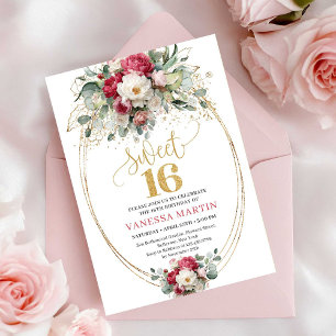 Cartes d'invitation moderne pour un Sweet Sixteen
