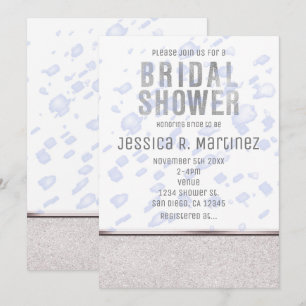 Cartes d'invitation Modernes Mariage Pluie Bleue