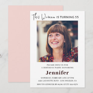 Cartes d'invitation modernes pour ses 55 ans avec