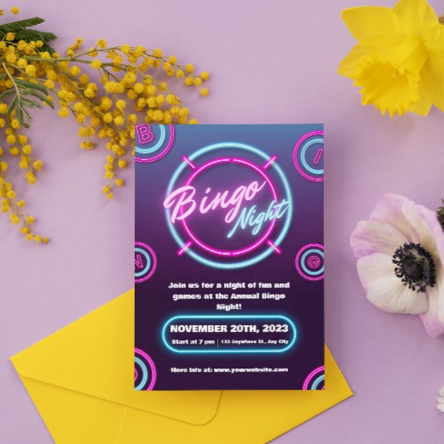 Cartes d'invitation modernes violettes et bleues p (Créateur téléchargé)