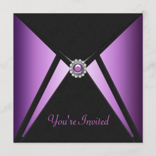 Cartes d'invitation noir violet pour toutes occasi