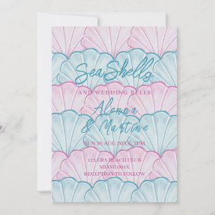 Cartes d'invitation Océan Coquillages et Cloches d