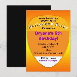 Cartes d'invitation orange pour fête d'Halloween s