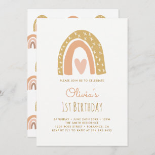 Cartes d'invitation Pastel Rainbow Birthday