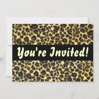 Cartes d'invitation personnalisables à motif léopa