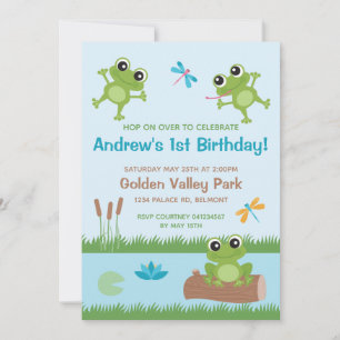 Cartes d'invitation personnalisables Grenouilles m
