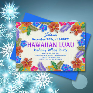 Cartes d'invitation personnalisées Hawaïennes Luau