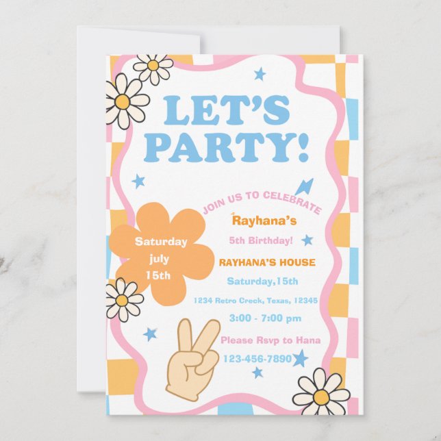 Cartes d'invitation personnalisées pour l'annivers (Devant)
