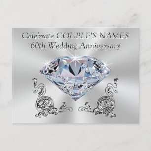 Cartes d'invitation Personnalisées pour les 60 ans