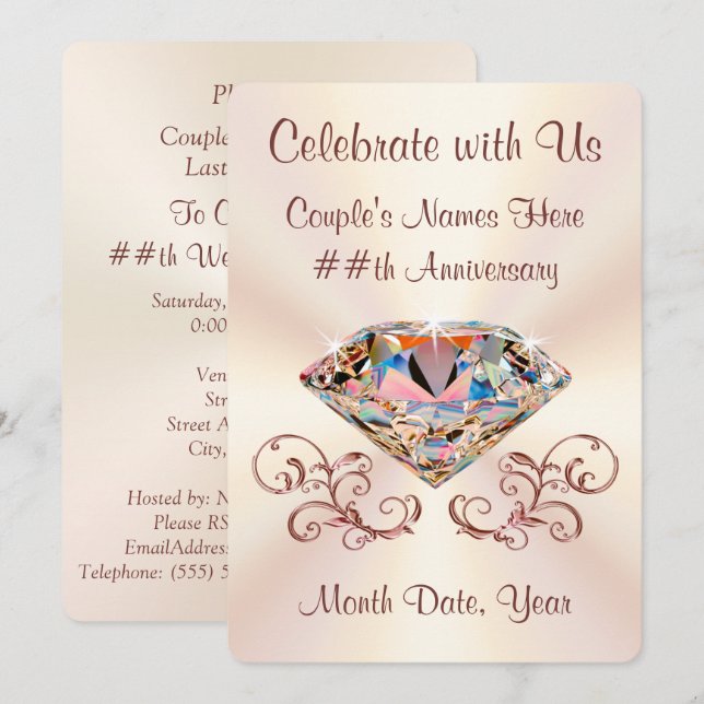 Cartes d'invitation personnalisées pour un anniver (Devant / Derrière)