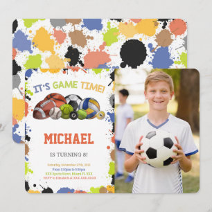Cartes d'invitation photo de sport All Star
