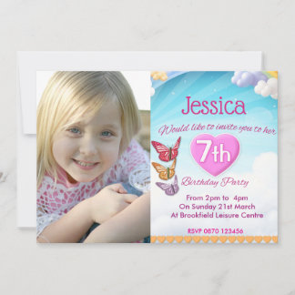 Cartes d'invitation photo pour l'anniversaire de 7