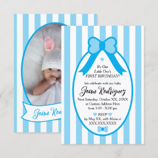 Cartes d'invitation photo pour le 1er anniversaire