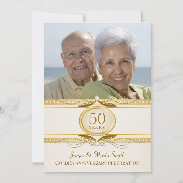 Cartes d'invitation photo pour les 50 ans de maria (Devant)