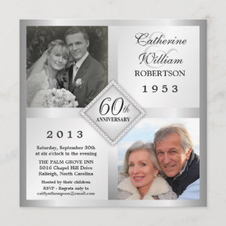 Cartes d'invitation photo pour les 60 ans de maria