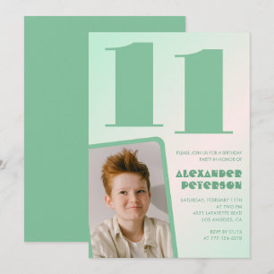 Cartes d'invitation pour 11 ans avec un dégradé ve