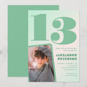 Cartes d'invitation pour 13 ans avec un dégradé ve