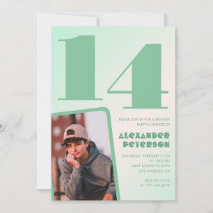 Cartes d'invitation pour 14 ans avec un dégradé ve