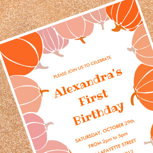 Cartes d'invitation pour 1er anniversaire Hallowee