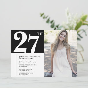 Cartes d'invitation pour 27e anniversaire Photo Bl