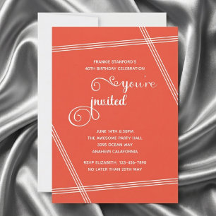 Cartes d'invitation pour 40e anniversaire Simple M