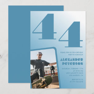 Cartes d'invitation pour 44 ans avec dégradé de ph