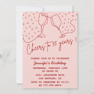 Cartes d'invitation pour 55 ans anniversaire adult