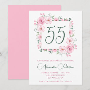 Cartes d'invitation pour 55e anniversaire Floral É