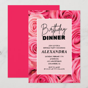 Cartes d'invitation pour 58ème anniversaire Dîner