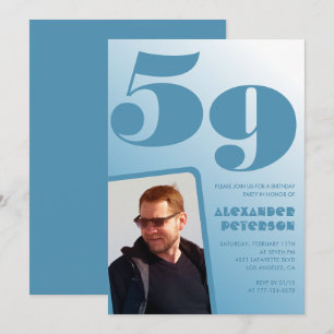 Cartes d'invitation pour 59 ans avec photo et dégr
