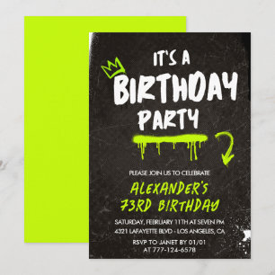 Cartes d'invitation pour 73 ans graffiti peinture