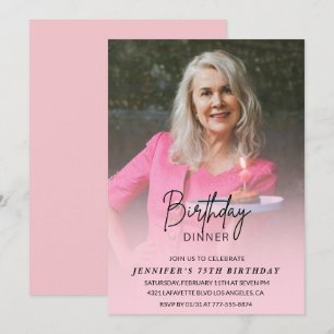 Cartes d'invitation pour 75e anniversaire Dîner d'