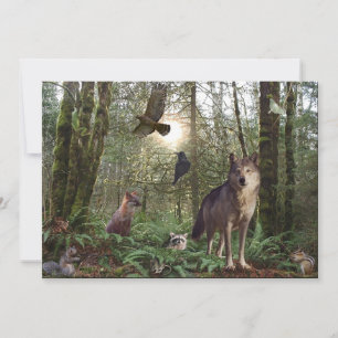Cartes d'invitation pour animaux forestiers