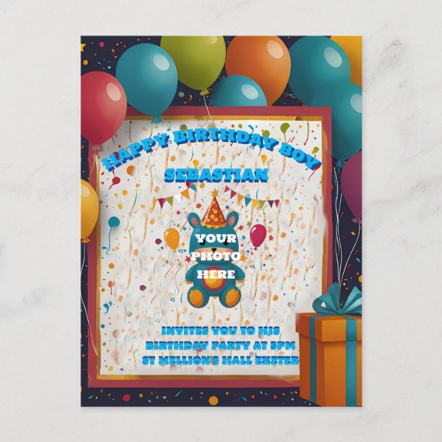 Cartes d'invitation pour anniversaire Cartes posta (Devant)