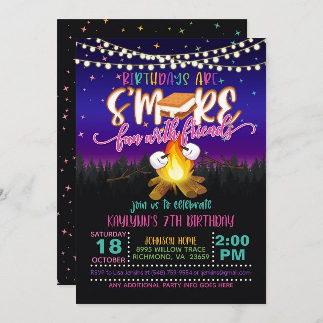 Cartes d'invitation pour anniversaire : c'est plus (Devant / Derrière)